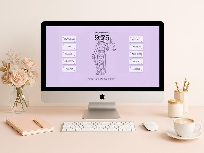 Lawyer Aesthetic Desktop Wallpaper Pack | Pink Blush Wallpaper ...