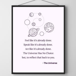 Minimalistisches Universum Zitat Druck | Positive Galaxy Wall Art (Digitaler Download)