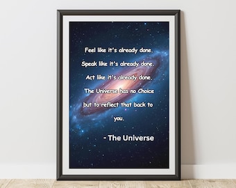 Universe Quote Print | Positive Galaxy Wall Art (Digital Download)