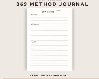 369 Methodemanifestatiedagboek afdrukbaar | Dagelijks werkblad (pdf)
