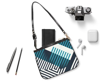 Geometric PU Leather Shoulder Bag: Chic Crossbody Handbag