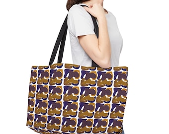 Vibrant Print Weekender Tote Bag: Stylish Travel Handbag