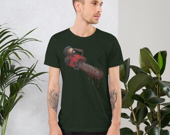 Groovy Chainsaw T-shirt: Kultklassiker Skräckparodi T-shirt