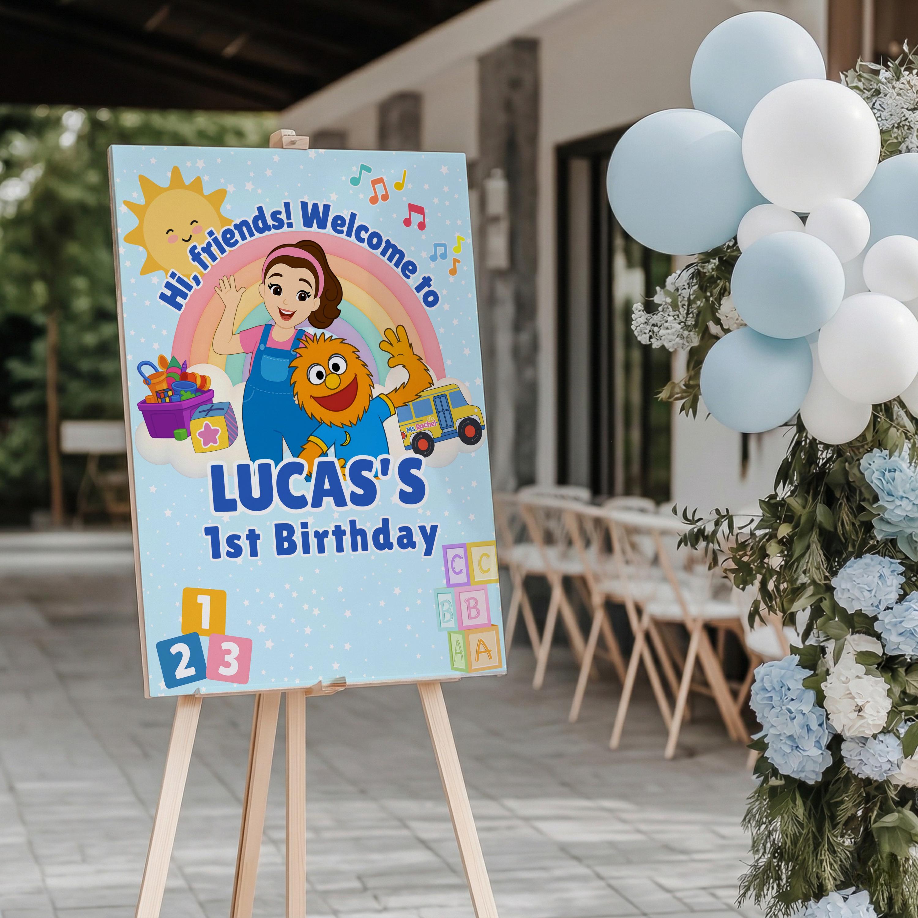Miss Rachel Birthday Welcome Sign | Ms Rachel Bday Party Poster | Blue ...