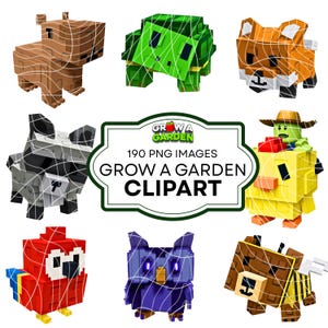 Grow a Garden Roblox Clipart bundle, 190 PNG Images, 300 DPI Instant Download, Roblox digital stickers