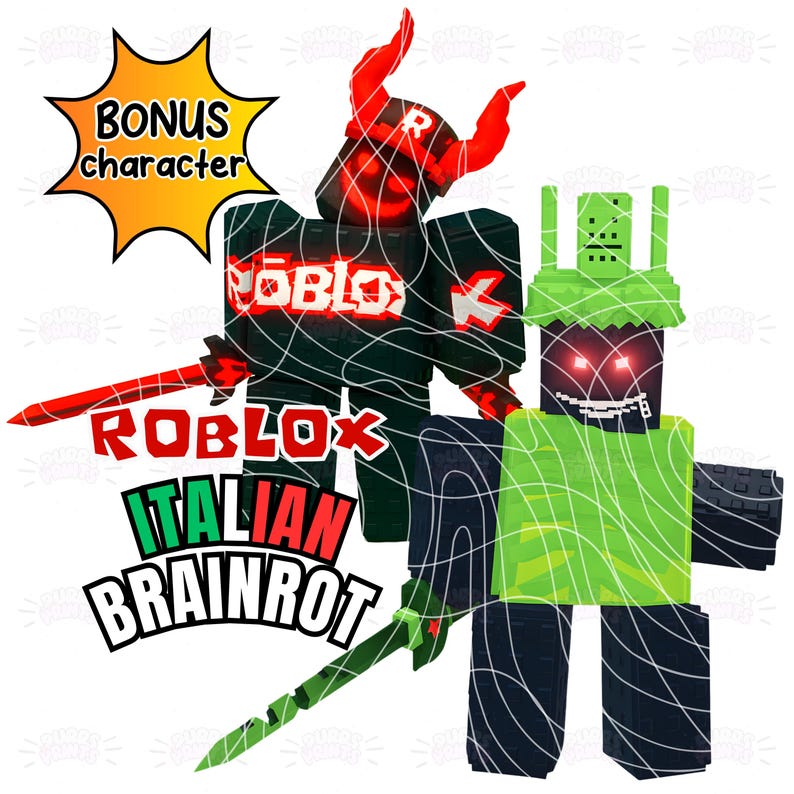 Roblox Brainrot Clipart Bundle PNG | 227 High-resolution 300 DPI ...