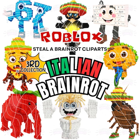 Roblox Brainrot Clipart, 50 PNG, 300 DPI, Steal a Brainrot