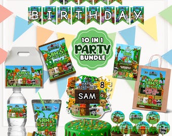 Roblox Grow a Garden Birthday Party Bundle: 10-in-1 Editable Canva Printables (Digital Download)