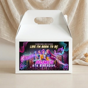 K-pop Demon Hunter Gable Box Labels | Printable Favor Box Stickers & DIY Party Decorations | Editable Canva Templates | Digital Download