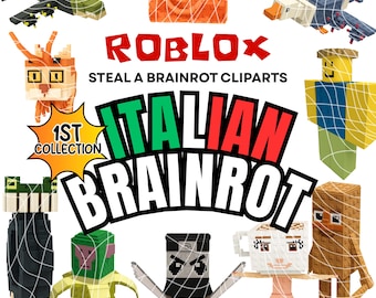 Roblox Brainrot Clipart, 55 PNG, 300 DPI, Steal a Brainrot Stickers, High Resolution, 1st collection