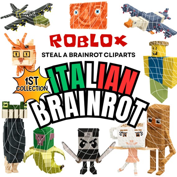 Roblox Brainrot Clipart, 55 PNG, 300 DPI, Steal a Brainrot