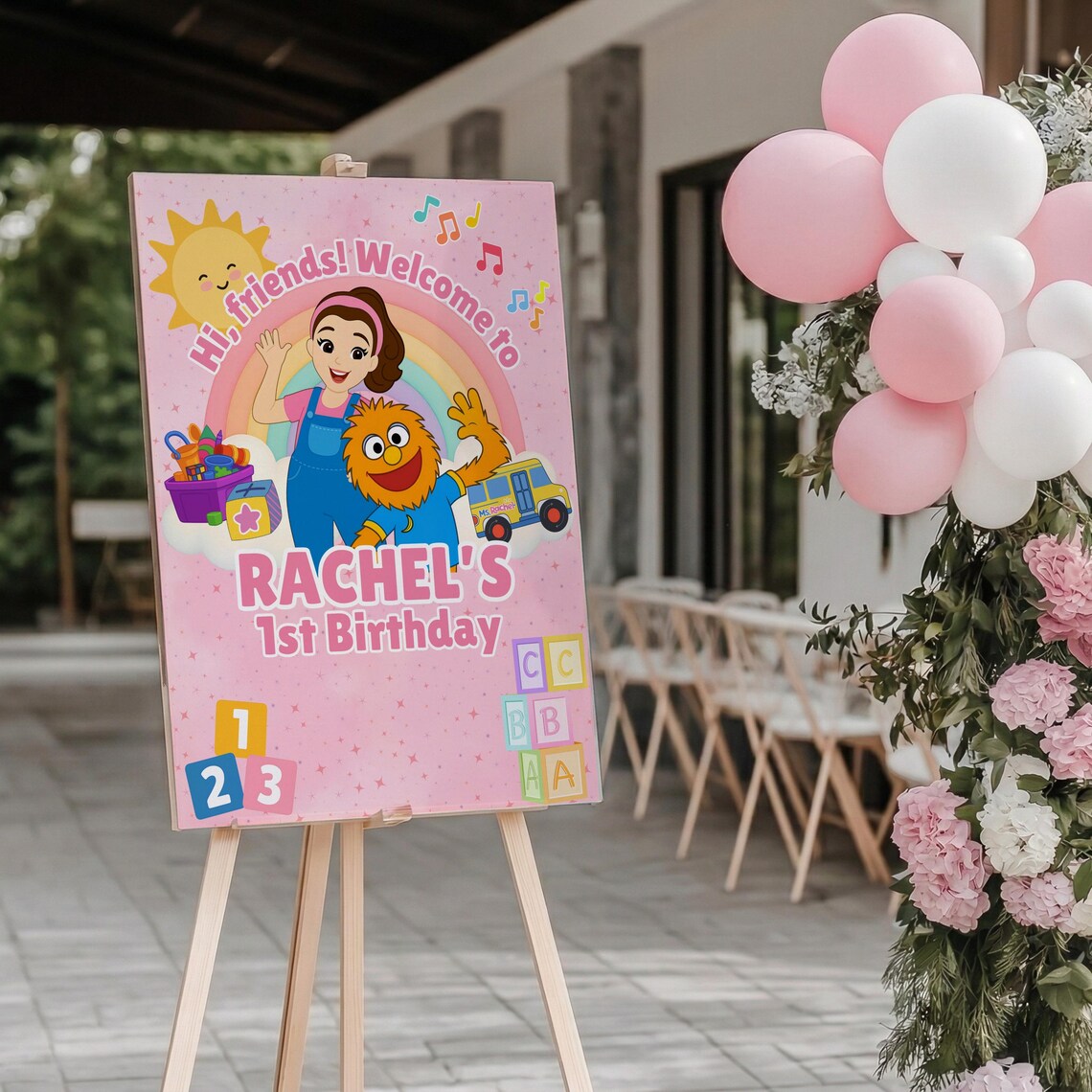 Welcome Back Rochel Miss Rachel Birthday Welcome Sign | Ms Rachel Bday Party Poster | Pink ...