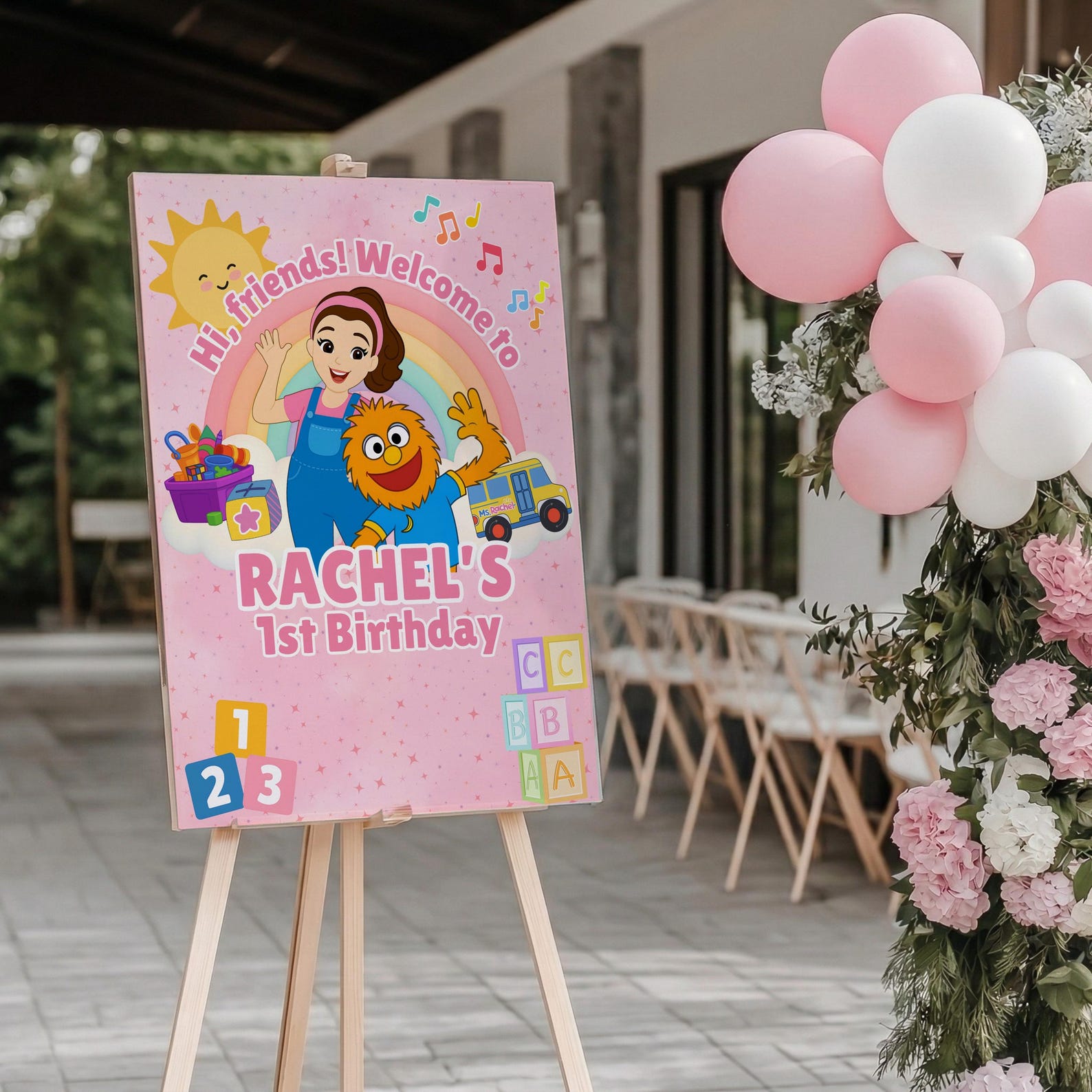 Welcome Rachell Miss Rachel Birthday Welcome Sign | Ms Rachel 1st Bday Party Poster ...
