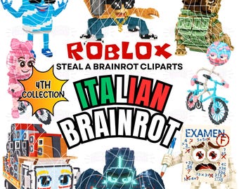 Roblox Brainrot Clipart, 50 PNG, 300 DPI, Steal a Brainrot Aufkleber, hohe Auflösung, 4