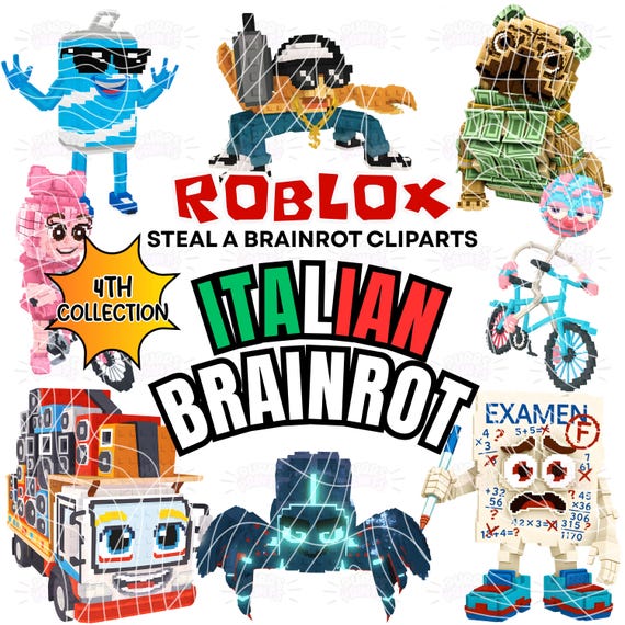 Roblox Brainrot Clipart, 50 PNG, 300 DPI, Steal a Brainrot