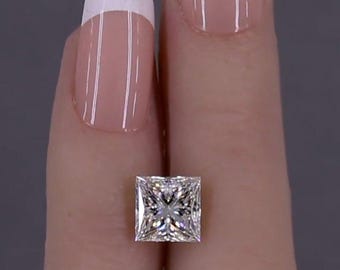 2 Carat Princess Cut Lab Grown Diamond: D VS1 IGI Certified Loose Stone