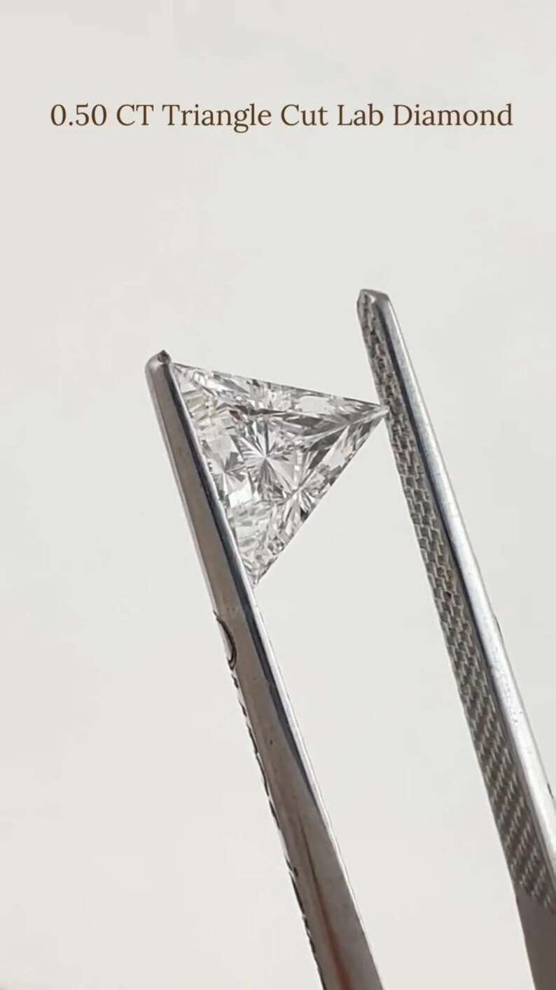 Triangle Lab Diamond Triangle Cut Lab Grown Pair Diamond for Studs, 0.50 TCW Loose Diamond ...