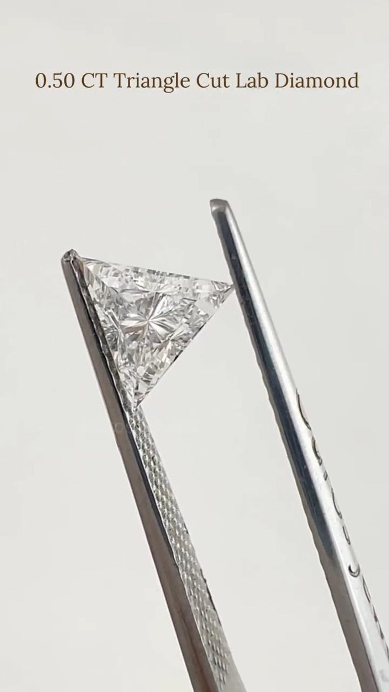 Triangle Lab Diamond Triangle Cut Lab Grown Pair Diamond for Studs, 0.50 TCW Loose Diamond ...