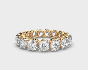 4CT Round Lab Diamond Engagement Ring | 14K Gold Solitaire