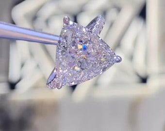 1CT Trillion Cut Lab Grown Diamond Solitaire Ring, Triangle Diamond Modern Engagement Ring, Minimalist White Gold Ring