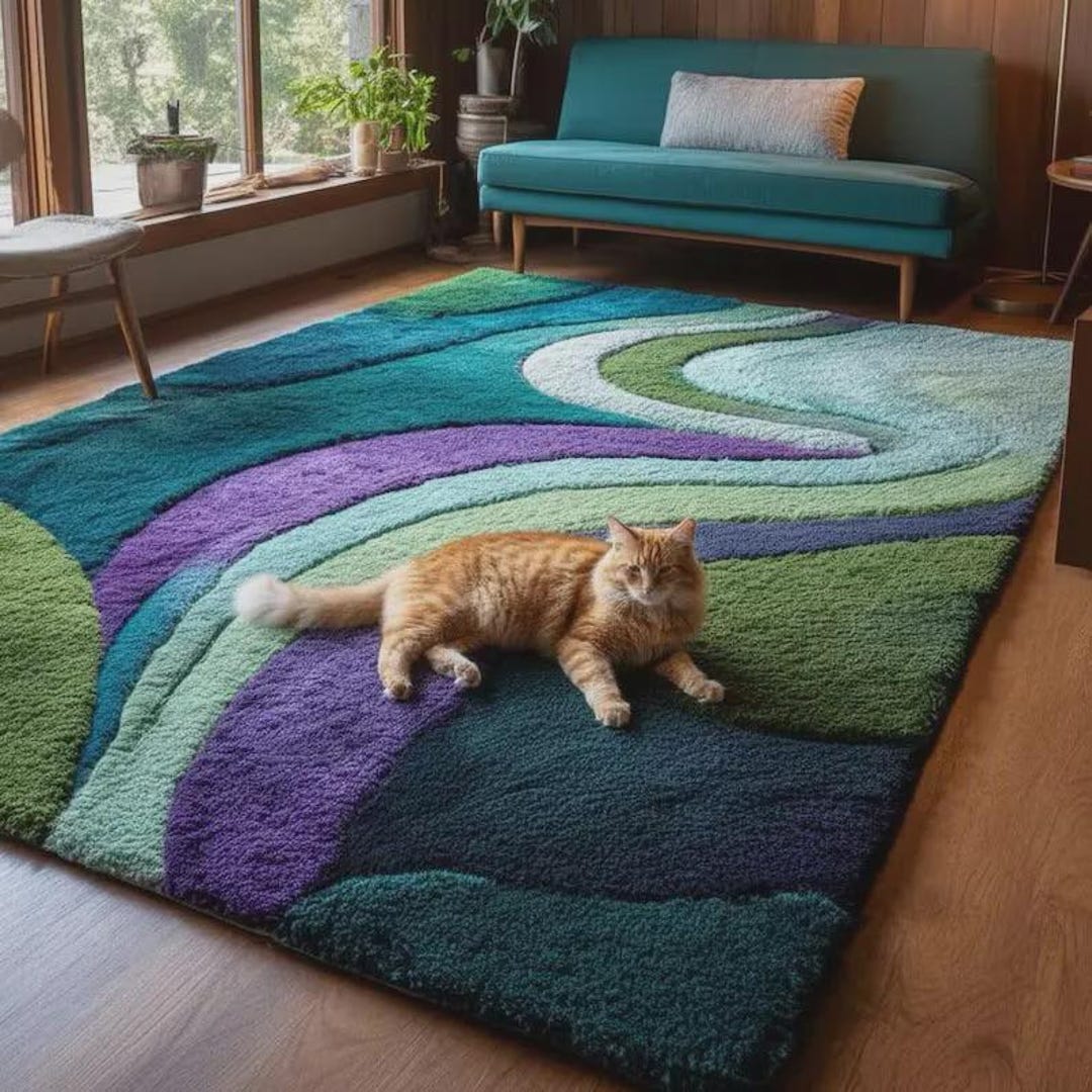 Best HD Pictures about  Purple And Teal Rug  with No AI Images