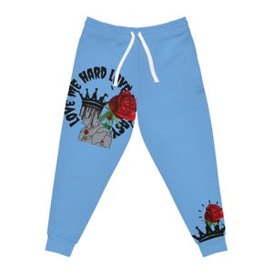 Backwards Design 1804 &quot; All Love &quot; Emotional Athletic Joggers, Fitness Pants, Casual Lounge Wear, Gift for Sport Lovers, Unique Jogger Style