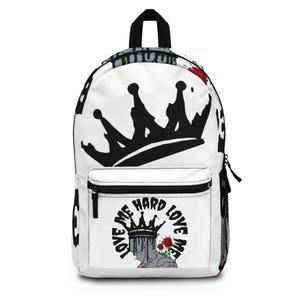 Backwards Design 1804 Vibrant Graphic Backpack 'Live a Little' College Bag, School Pack, Travel Backpack, Gift for Students, Trendy Daypack
