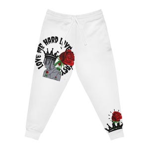 Backwards Design 1804 &quot; All Love &quot; Emotional Athletic Joggers, Fitness Pants, Casual Lounge Wear, Gift for Sport Lovers, Unique Jogger Style