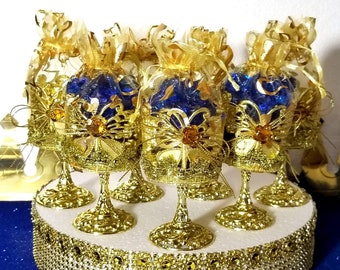 12 Royal Prince Baby Shower Favor Cups - Perfect For Boys Royal Blue and Gold Baby Shower Theme and Prince Decorations