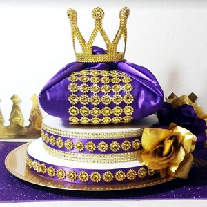 Purple And Gold Baby Shower Crown Centerpiece Royal Purple Etsy