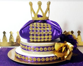 Purple And Gold Baby Shower Crown Centerpiece Royal Purple Etsy