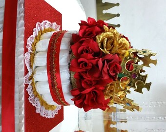 New Red And Gold Baby Shower Crown Centerpiece Boys Red And Etsy