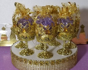 12 NEW Princess Baby Shower Favor Cups - Perfect For Girls Lavender and Gold Baby Shower Princess Theme and Decorations