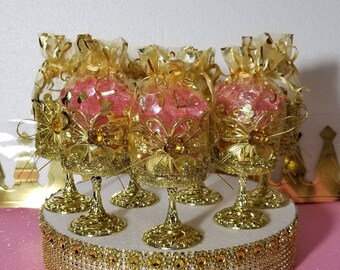 12 Royal Princess Baby Shower Favor Cups - Perfect Party Favors For Girls PINK and GOLD Baby Shower Theme and Decorations