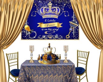 Crown Royal Prince Baby Shower Centerpiece / Boys Royal Blue and Gold Baby Shower Theme and Prince Decorations, Graduations, Prom, King Gift