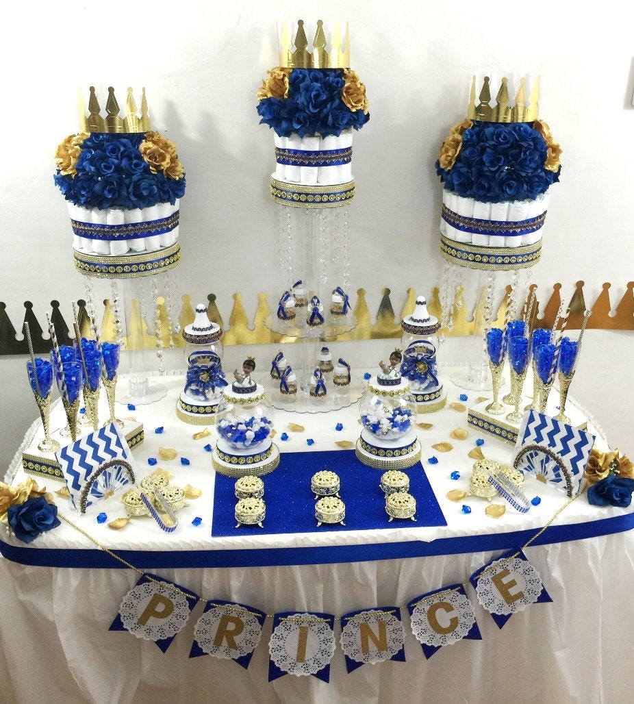 Royal Prince Baby Shower Candy Buffet Diaper Cake Centerpiece Etsy