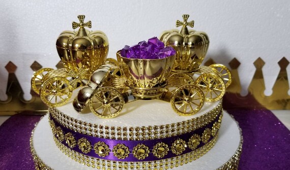 12 Gold Pumpkin Carriage Favors Perfect For Prince Or Princess Etsy