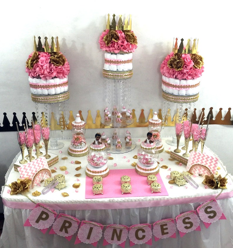 Princess Baby Shower Candy Buffet Diaper Cake Centerpiece With Etsy
