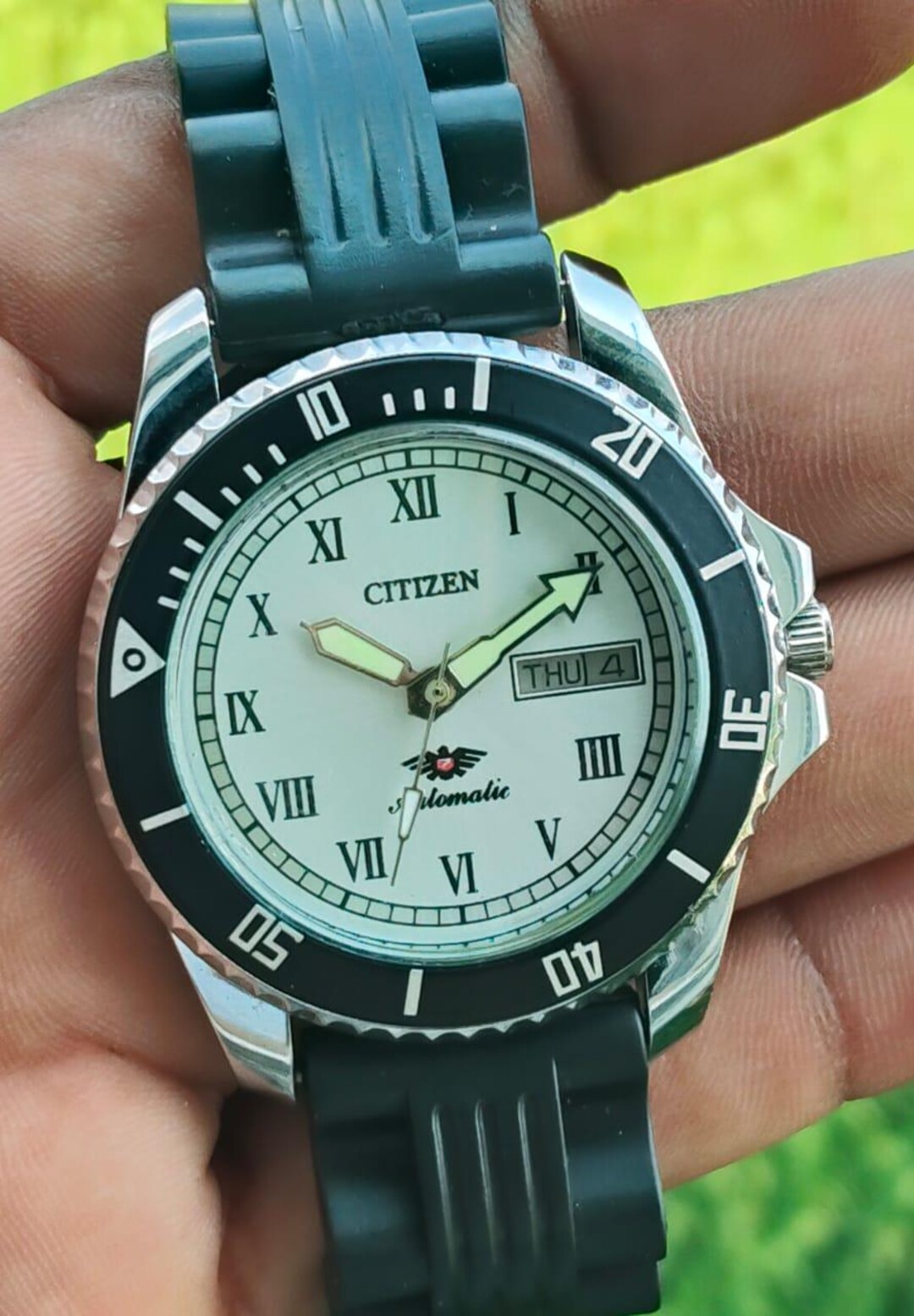 Vintage Citizen Automatic Cal. 8200 Day&date Japan Made Gray Dial