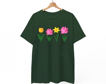 Camiseta de flores silvestres, sudadera de cuello redondo con estampado floral, camisa floral para mujer, camiseta para amantes de las flores, sudadera con capucha de flores, regalo para mujer