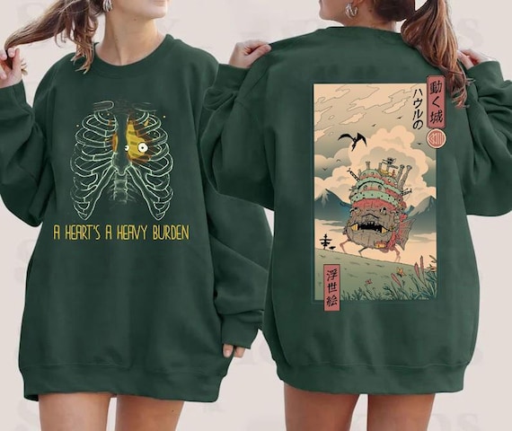Vintage Howl's Moving Castle Sweatshirt, Studio Ghibli Gift Tee, Y2K Shirt, Hoodie