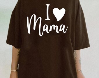 Camiseta Comfort Colors "I Love Mama", regalo para el Día de la Madre, camiseta para mamás primerizas.