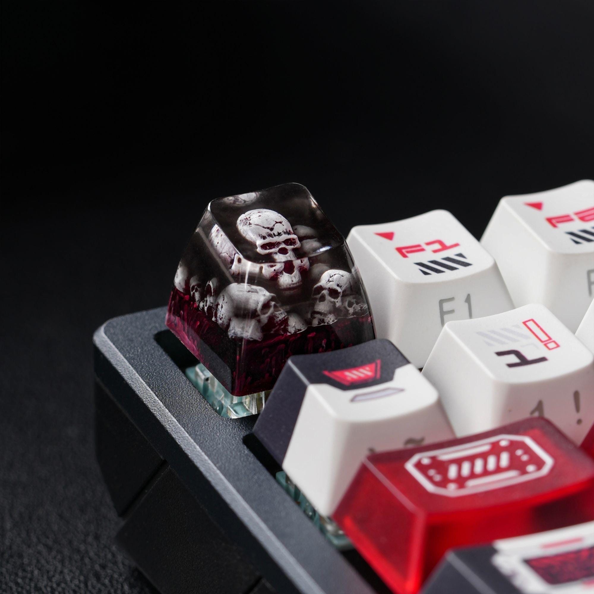 Goth Key Cap Set Gothic Skull Pile Artisan Keyboard Cap: Custom Resin Keycap, Horror ...