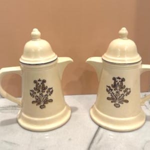 Two  Vintage Pfaltzgraff Village Pattern Stoneware Coffee/Teapot 6-550