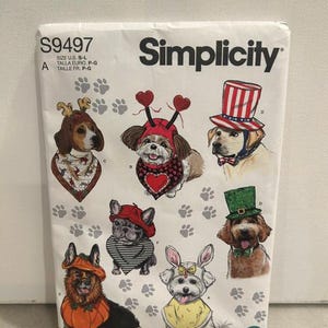 Simplicity S9497 Sewing Pattern For Festive Pet and Dog Accessories