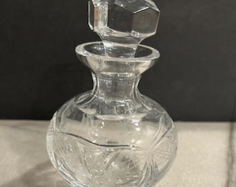 Antique American Brilliant Cut Glass Perfume Cologne Bottle