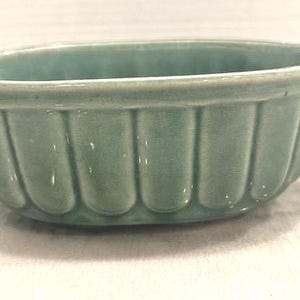 Maceta ovalada turquesa de cerámica McCoy de estilo vintage, n.° 804
