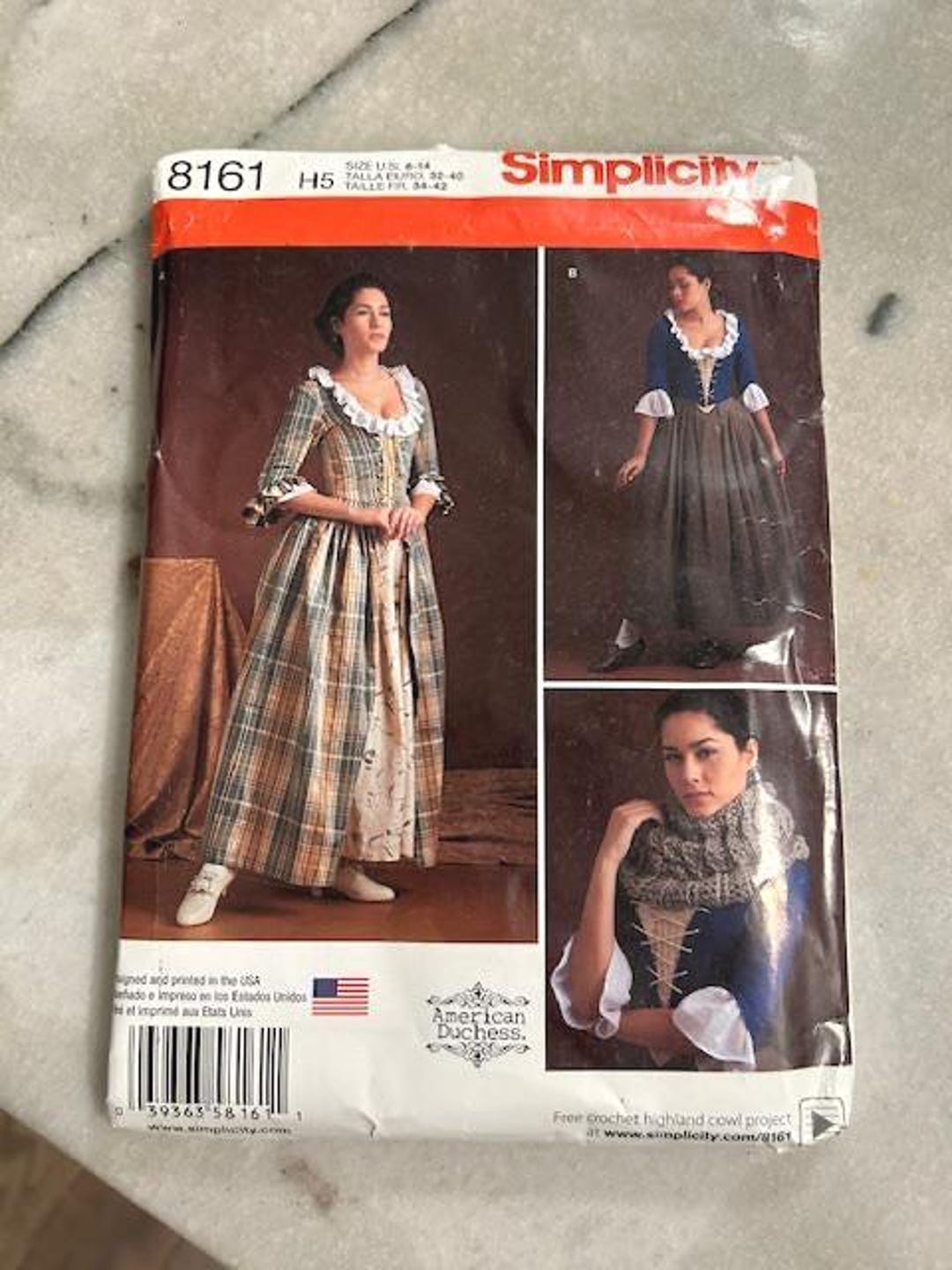 Simplicity 8161 Misses' 18th Century Historical Costume Sewing Pattern ...