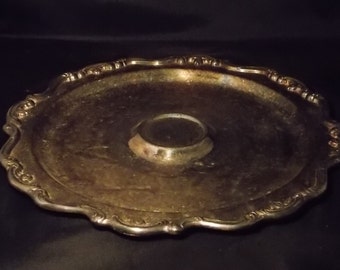 Vintage Gorham Heritage Silver Plated  Tray With Bowl Insert Area