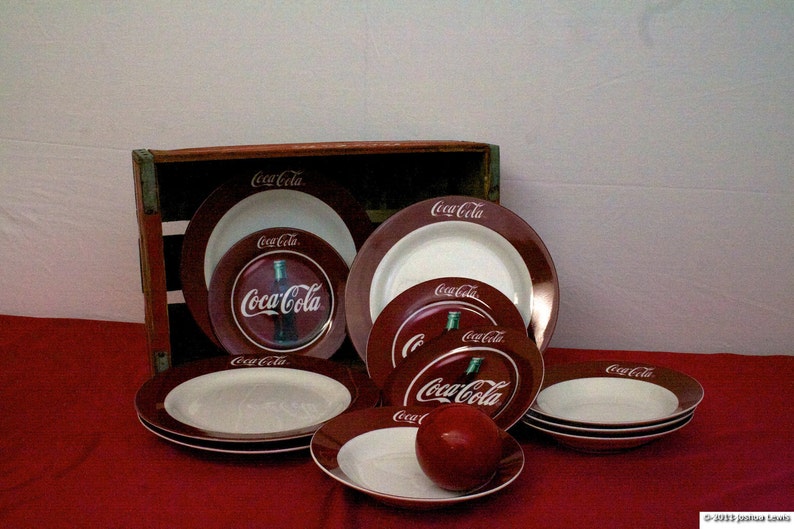 Vintage CocaCola 12 Piece Dinnerware Set Gibson China and Etsy